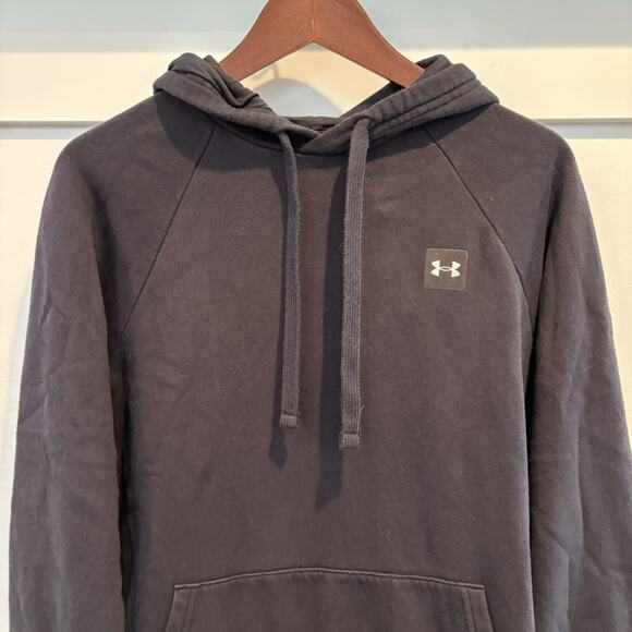 Under Armour Sweatshirt Mens Small Black Rival Fitted Loose Fleece Hoodie - Picture 1 of 16